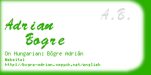 adrian bogre business card